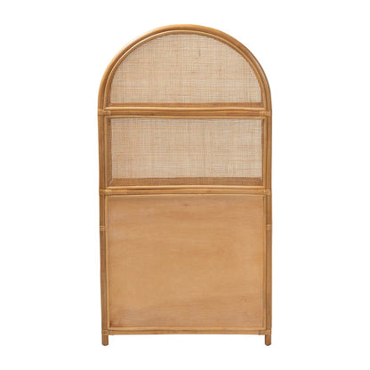 Mairen Arched Natural Rattan Storage Cabinet -  Handwoven Pole Rattan Hutch