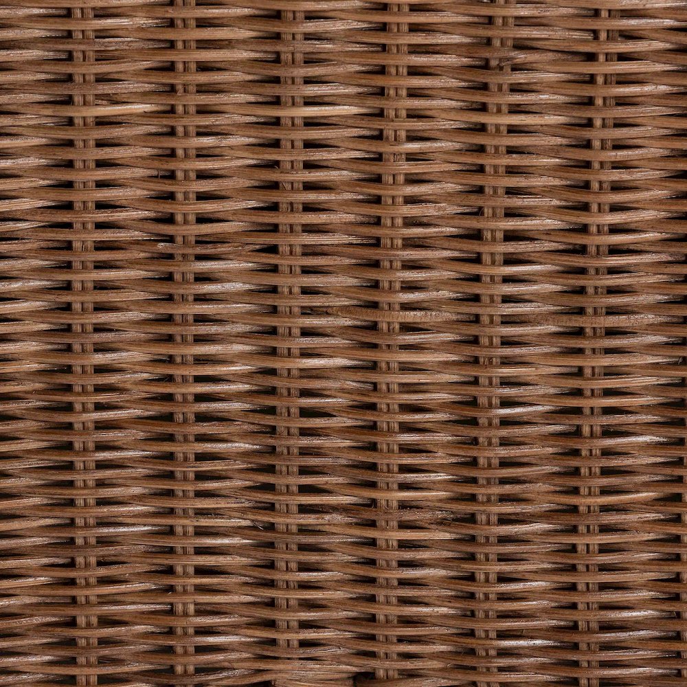Natural Rattan Armchair - Handwoven Wicker Chair with Rolled Arms