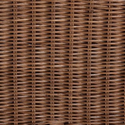 Natural Rattan Armchair - Handwoven Wicker Chair with Rolled Arms