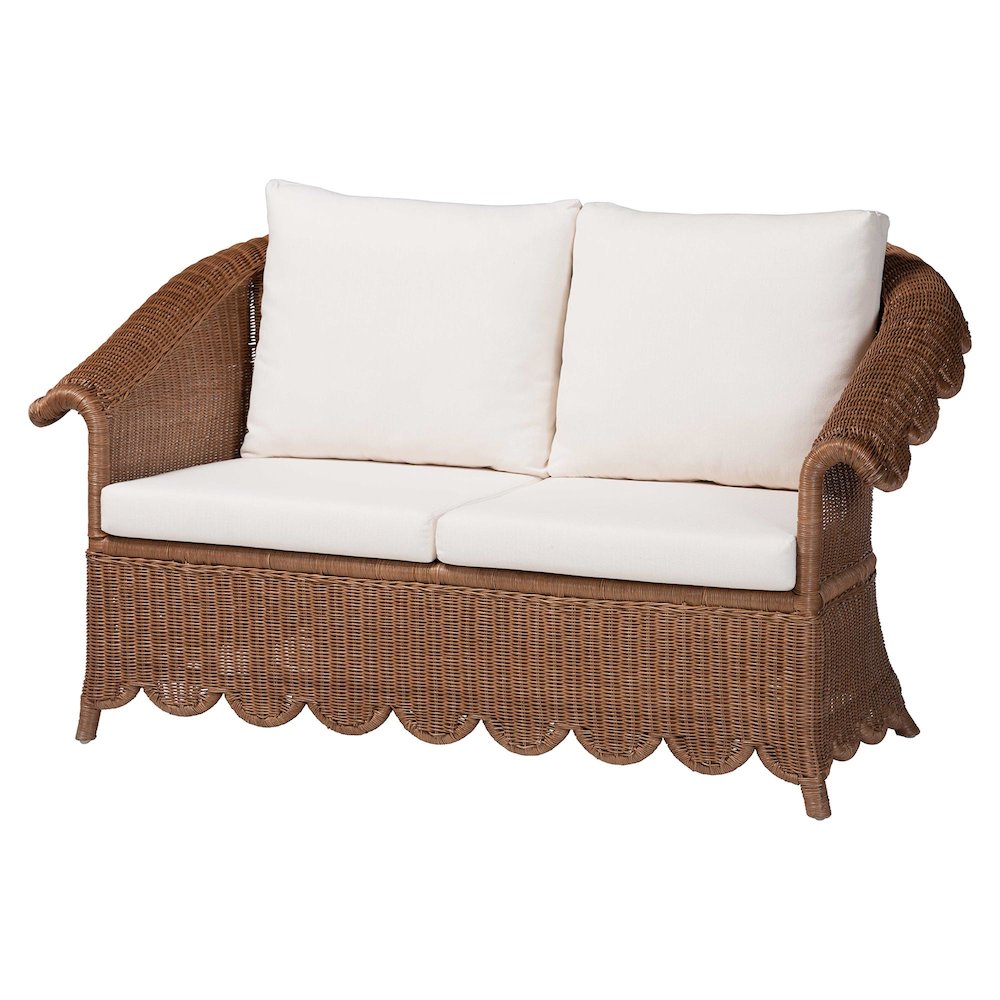 Natural Rattan 3-Piece Living Room Set - Handwoven Wicker Lounge Seating