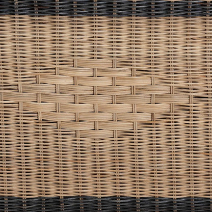 Natural Rattan Loveseat - Handwoven Wicker Sofa with Two-Tone Woven Detailing