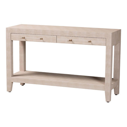 Faux Shagreen Console Table - Contemporary Accent Display Piece