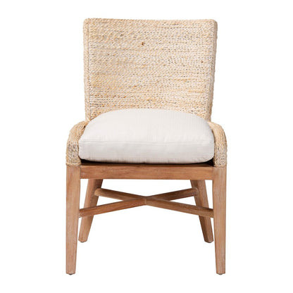 Seagrass Dining Chair with Mahogany Wood Frame, Whitewash