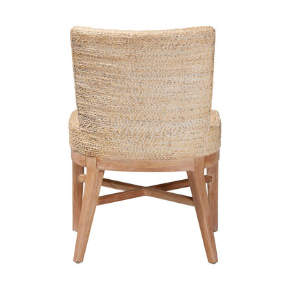 Seagrass Dining Chair with Mahogany Wood Frame, Whitewash