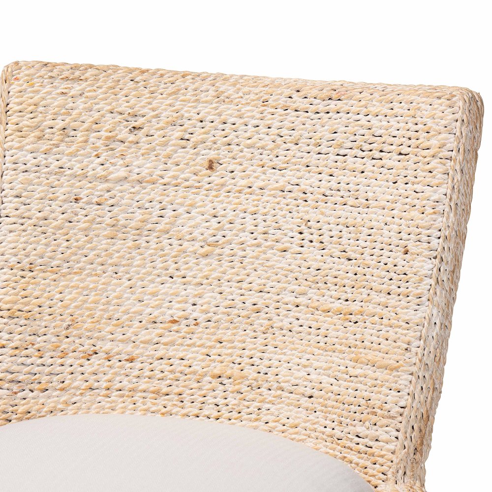 Seagrass Dining Chair with Mahogany Wood Frame, Whitewash