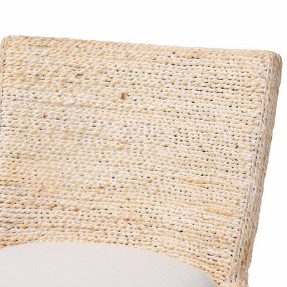 Seagrass Dining Chair with Mahogany Wood Frame, Whitewash