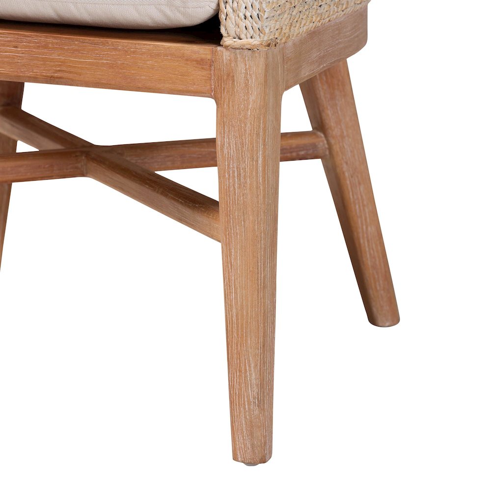 Seagrass Dining Chair with Mahogany Wood Frame, Whitewash