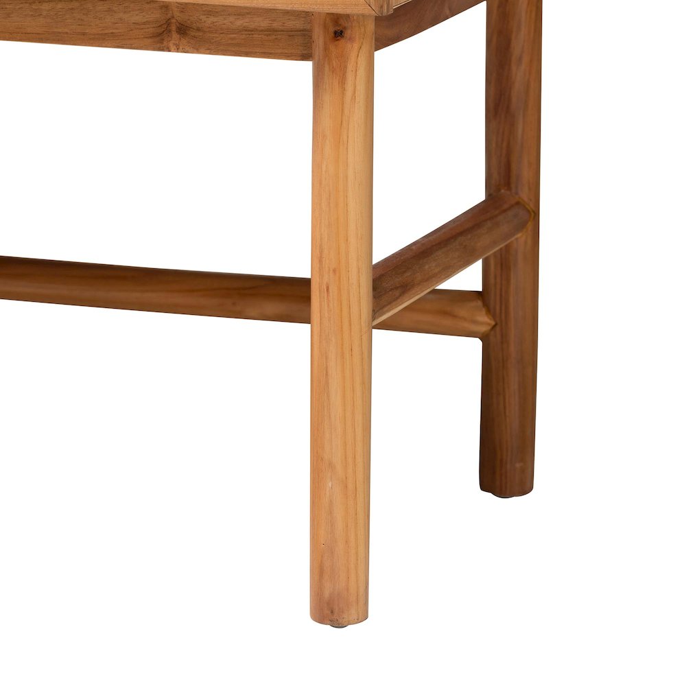 Augusto Teak Wood Cabinet - 2-Door Storage Organizer with Woven Rattan