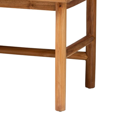 Augusto Teak Wood Cabinet - 2-Door Storage Organizer with Woven Rattan