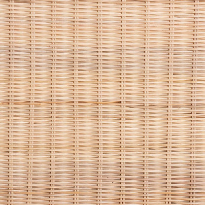 Scalloped Rattan End Table with Removable Tray Top-Handwoven Rattan Accent Table
