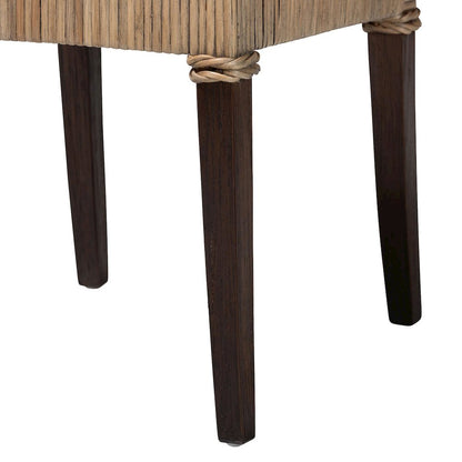 Fatima Natural Rattan Dining Chair with Cushion - Handwoven Wicker Side Chair