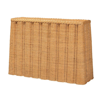 Andrea Natural Rattan Console Table - Handwoven Wicker Accent Table