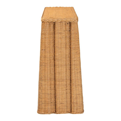 Andrea Natural Rattan Console Table - Handwoven Wicker Accent Table