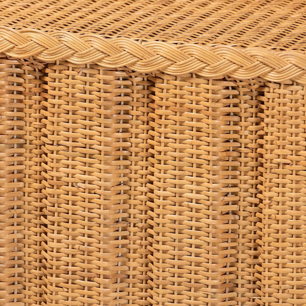 Andrea Natural Rattan Console Table - Handwoven Wicker Accent Table