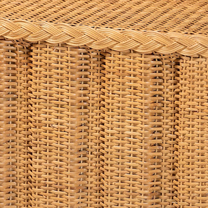 Andrea Natural Rattan Console Table - Handwoven Wicker Accent Table