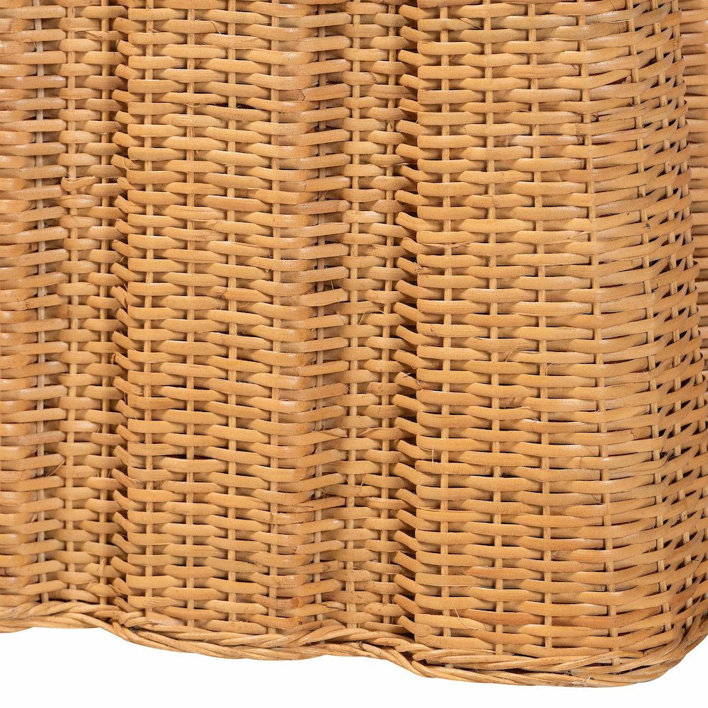 Andrea Natural Rattan Console Table - Handwoven Wicker Accent Table
