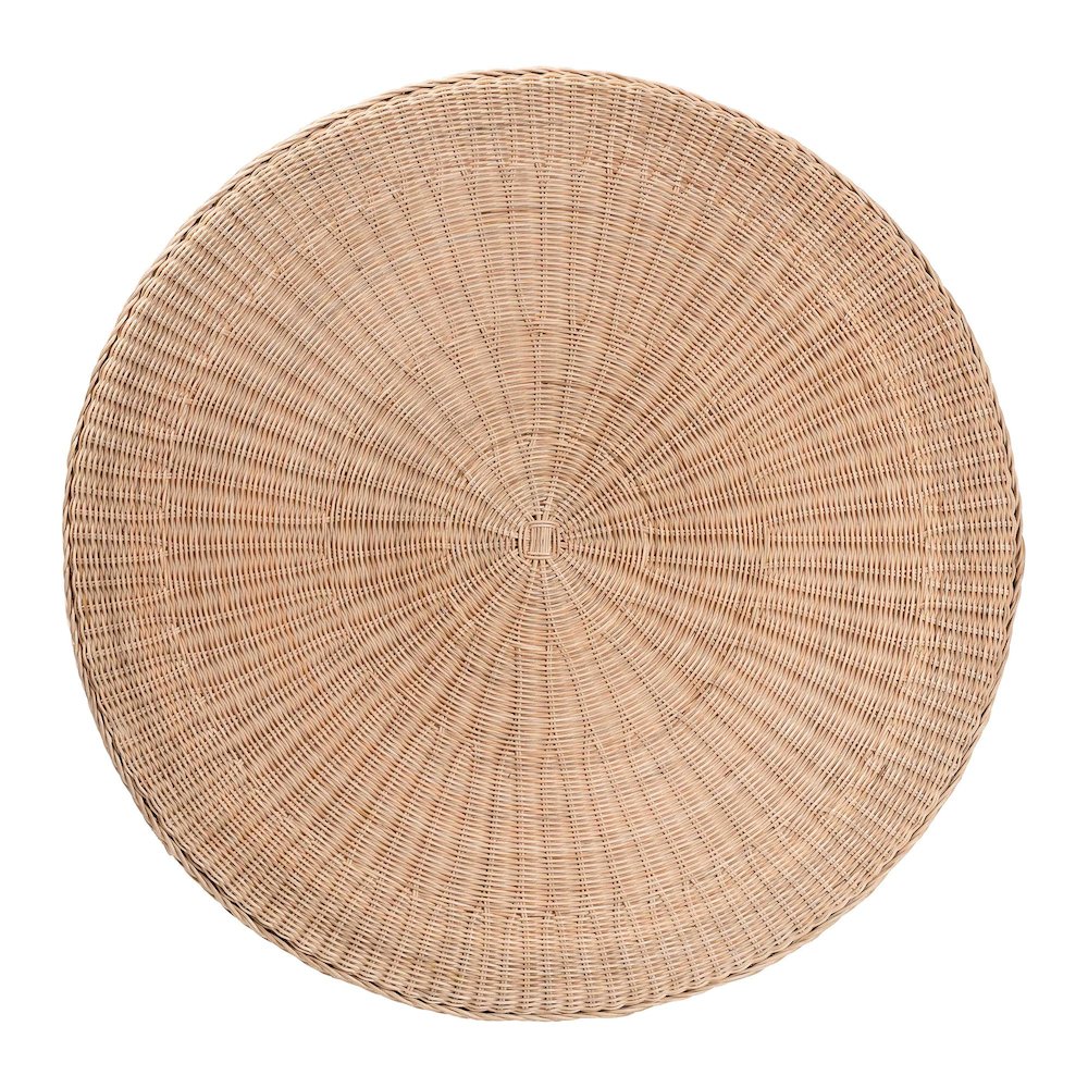 Latoya Natural Rattan Coffee Table - Handwoven Round Wicker Table