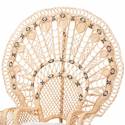 Nafisa Natural Rattan Peacock Chair - Handwoven Wicker Accent Chair