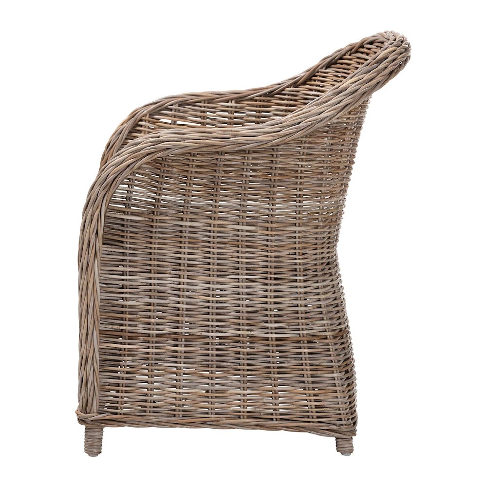 Amanda Natural Rattan Armchair - Handwoven Wicker Barrel Chair