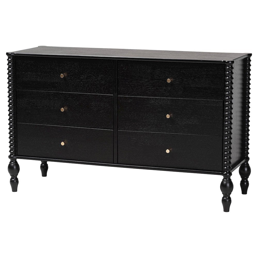 5-Piece Bedroom Set, Platform Bed with Dresser, Chest, Nightstands, Black, Twin