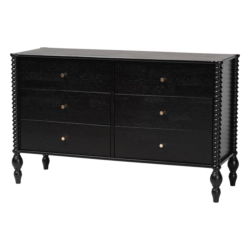 5-Piece Bedroom Set, Platform Bed with Dresser, Chest, Nightstands, Black, Full