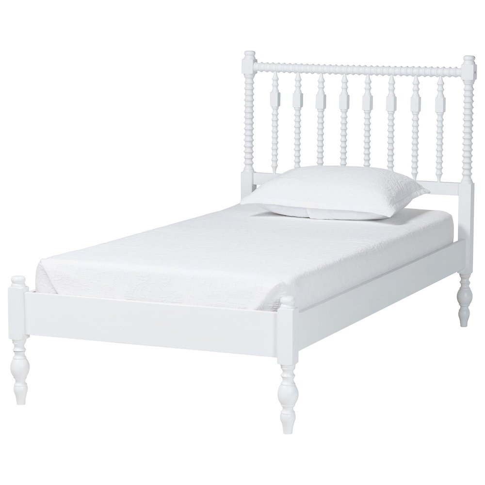 4-Piece Bedroom Set - Platform Bed with Dresser, Chest, Nightstand, White, Twin