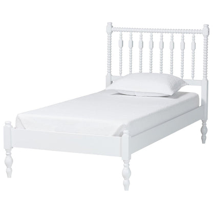 4-Piece Bedroom Set - Platform Bed with Dresser, Chest, Nightstand, White, Twin