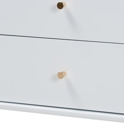 4-Piece Bedroom Set - Platform Bed with Dresser, Chest, Nightstand, White, Twin