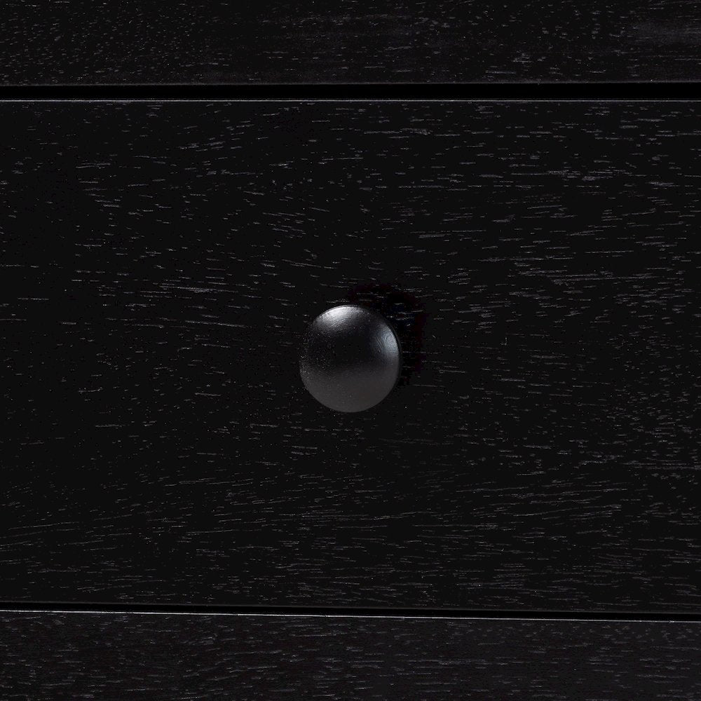 6-Drawer Storage Cabinet with Beaded Frame and Elevated Base for Bedroom, Black