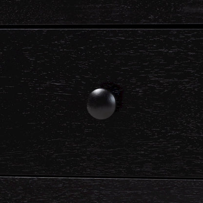 6-Drawer Storage Cabinet with Beaded Frame and Elevated Base for Bedroom, Black