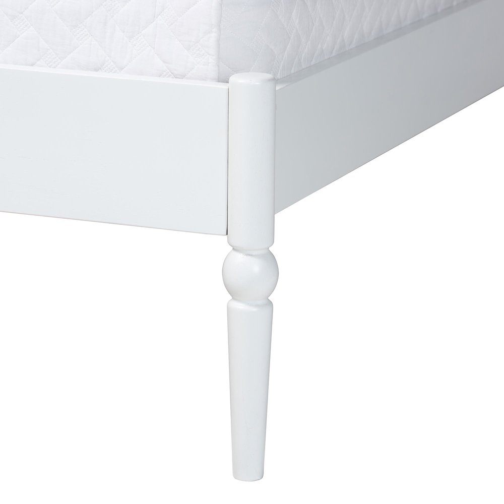 4-Piece Bedroom Set, Bed Frame with Dresser, Chest, and Nightstand, White, Queen