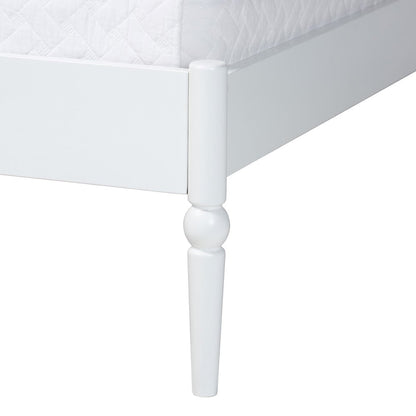 4-Piece Bedroom Set, Bed Frame with Dresser, Chest, and Nightstand, White, Queen