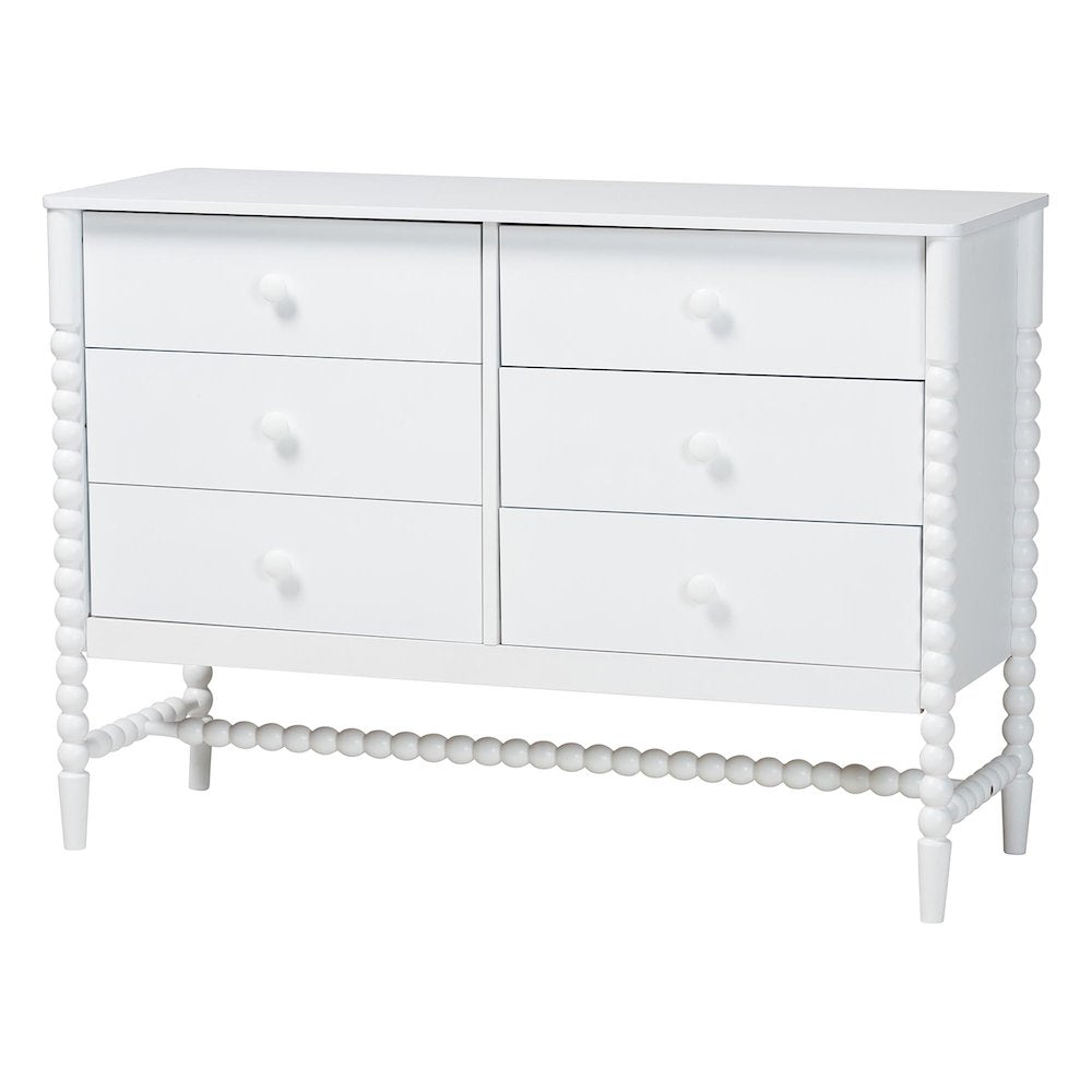 4-Piece Bedroom Set, Bed Frame with Dresser, Chest, and Nightstand, White, Queen
