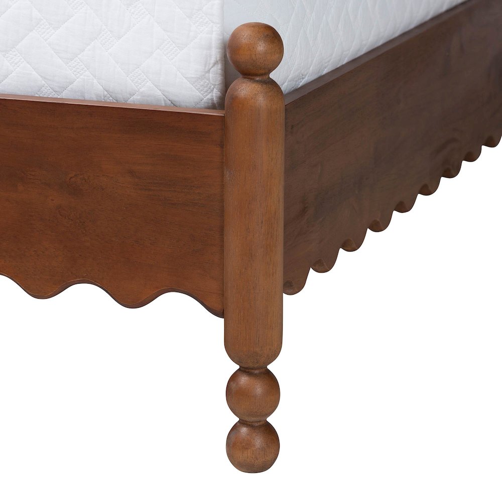 4-Piece Bedroom Set, Bed Frame, Dresser, Chest, Nightstand, Walnut Brown, Queen