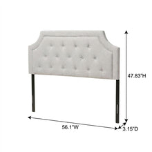 Greyish Beige Fabric Full Size Headboard, Foam Padding, LVL Frame for Bedrooms
