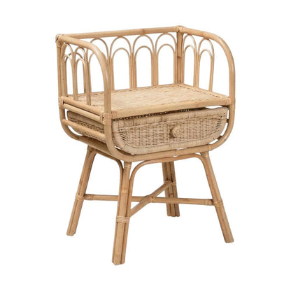 Rattan Nightstand with Bohemian Style and Modern Design
