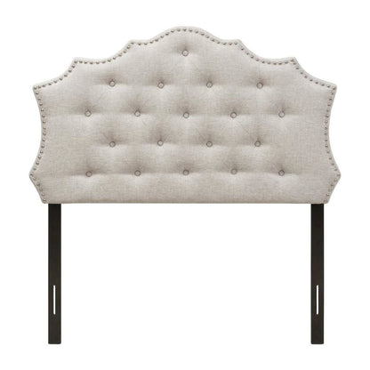 Greyish Beige Twin Size Fabric Headboard with Foam Padding and LVL Frame