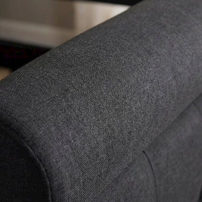 Dark Grey Fabric Upholstered Queen Daybed, Contemporary Style and Plush Comfort