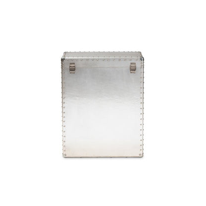 Serge French Industrial Silver Metal 3-Drawer Accent Storage Cabinet