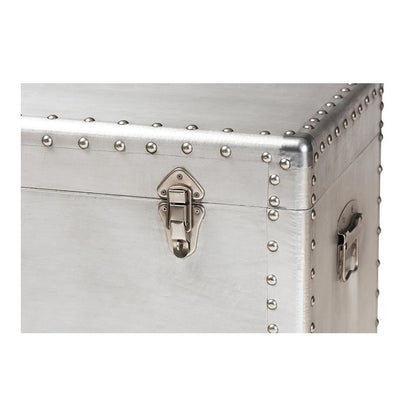 Serge French Industrial Silver Metal 3-Drawer Accent Storage Cabinet