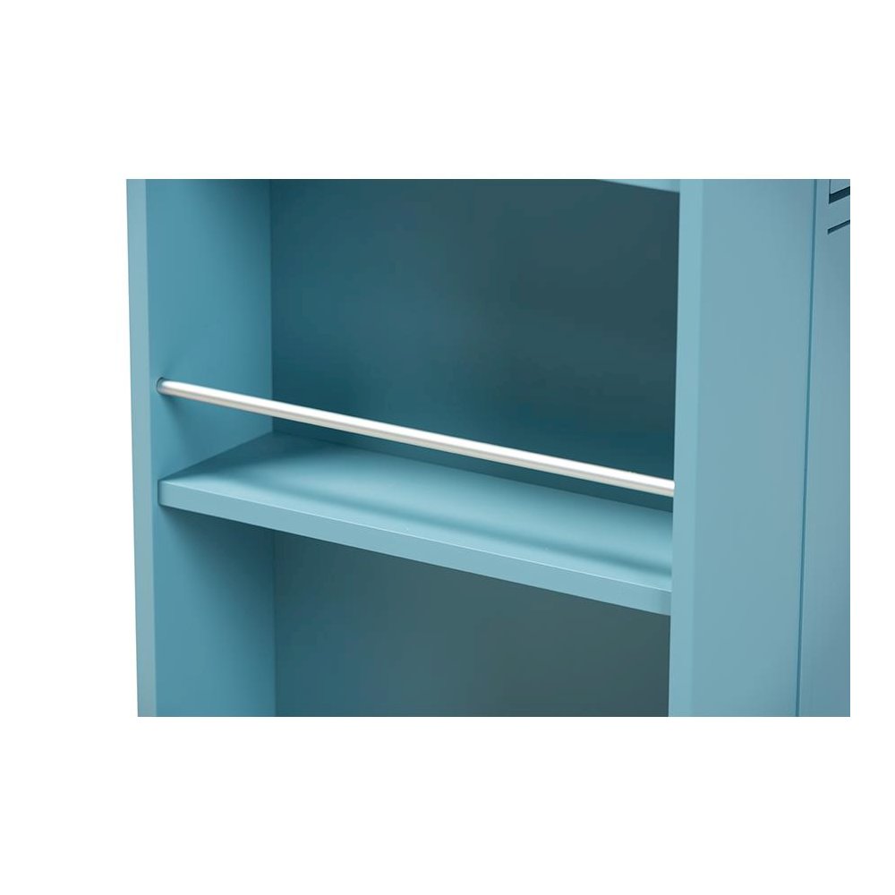 Liona Modern and Contemporary Sky Blue Finished Wood Kitchen Storage Cart