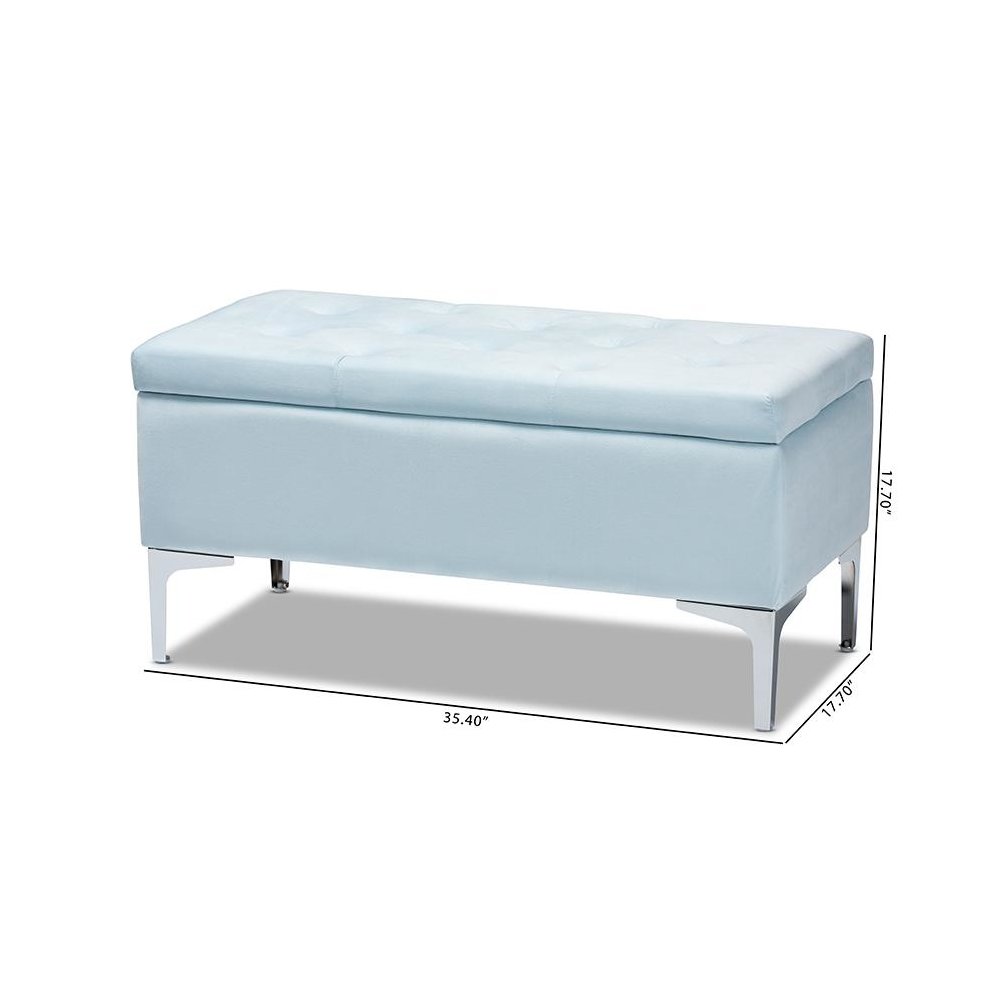 Silver Finished Storage Ottoman