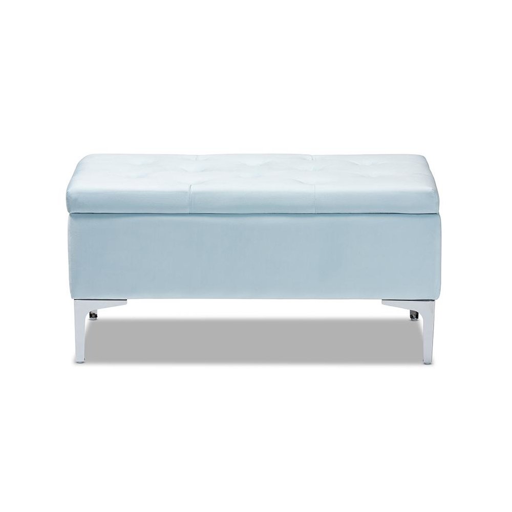 Silver Finished Storage Ottoman