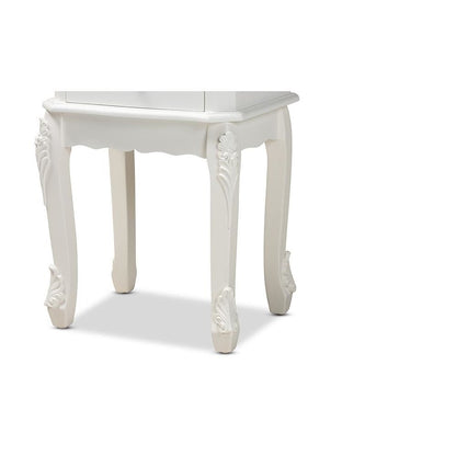 Sophia Classic and Traditional French White Finished Wood 2-Drawer End Table