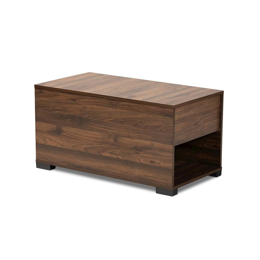 Skylar Modern and Contemporary Walnut Brown Finished Cat Litter Box Cover House