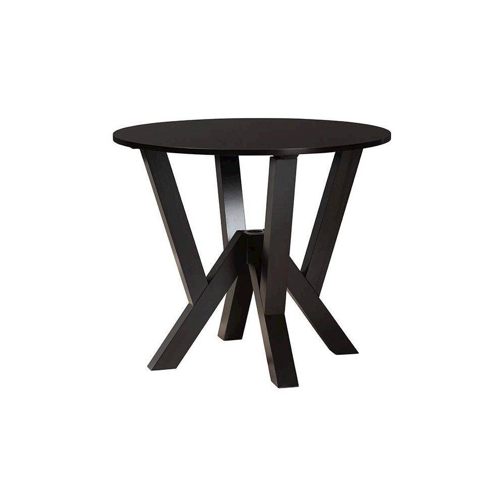Mari Modern Beige Fabric and Dark Brown Finished Wood 5-Piece Dining Set