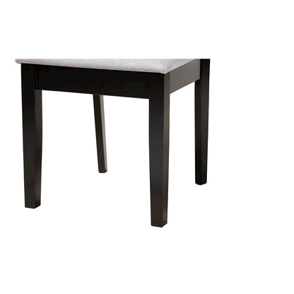 Karel Modern Grey Fabric and Espresso Brown Finished Wood 5-Piece Dining Set