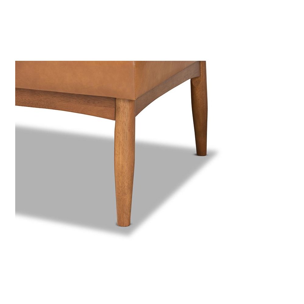 Leather Upholstered and Walnut Brown Finished Wood 4-Piece Dining Nook Set