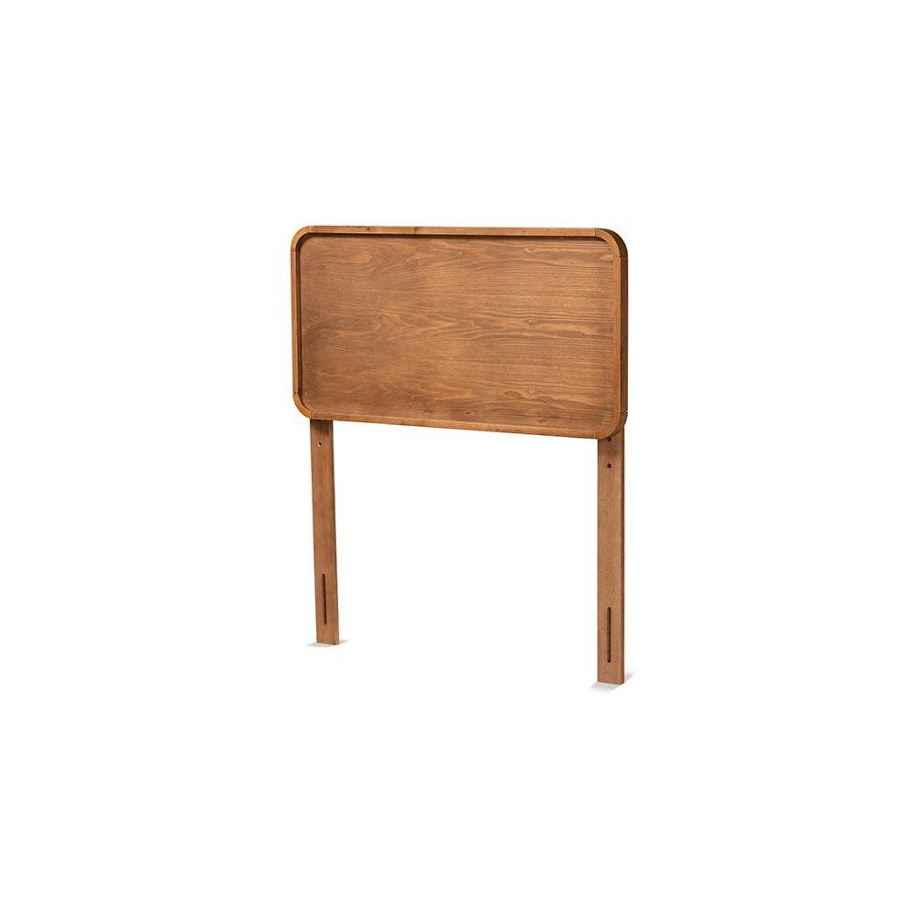Mailene Mid-Century Modern Walnut Brown Finished Wood Twin Size Headboard