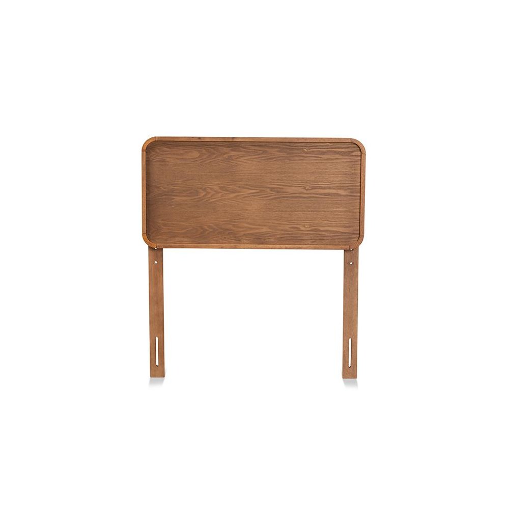 Mailene Mid-Century Modern Walnut Brown Finished Wood Twin Size Headboard